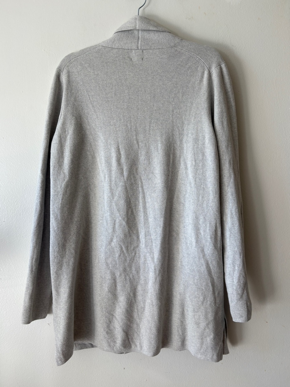 J. Crew Chelsea Sweater Blazer Open-Front Shawl Collar Size Medium Light Gray - Picture 3 of 9